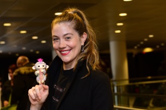 Actor/singer Laura Dreyfuss attends the GRAMMY Gift Lounge during the 60th Annual GRAMMY Awards at Madison Square Garden