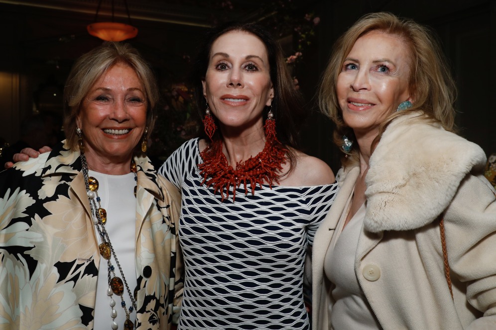 Adrienne Vittadini, Carolyne Roehm and guest attend the launch of Joseph Cicio's new book "Friends** Bearing Gifts" at The Lowell Hotel on May 16, 2018 in New York City. (Photo by JP Yim/Getty Images)